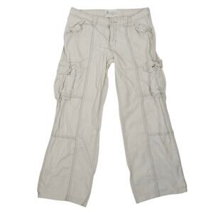 Vintage Y2K Gap Surplus Cargo Pants Cream Khaki Low Rise Wide Leg 8